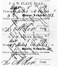 Vehicle ticket for the Fayetteville and Western Plank Road