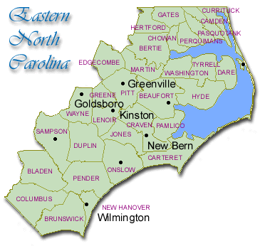 Maps Eastern North Carolina